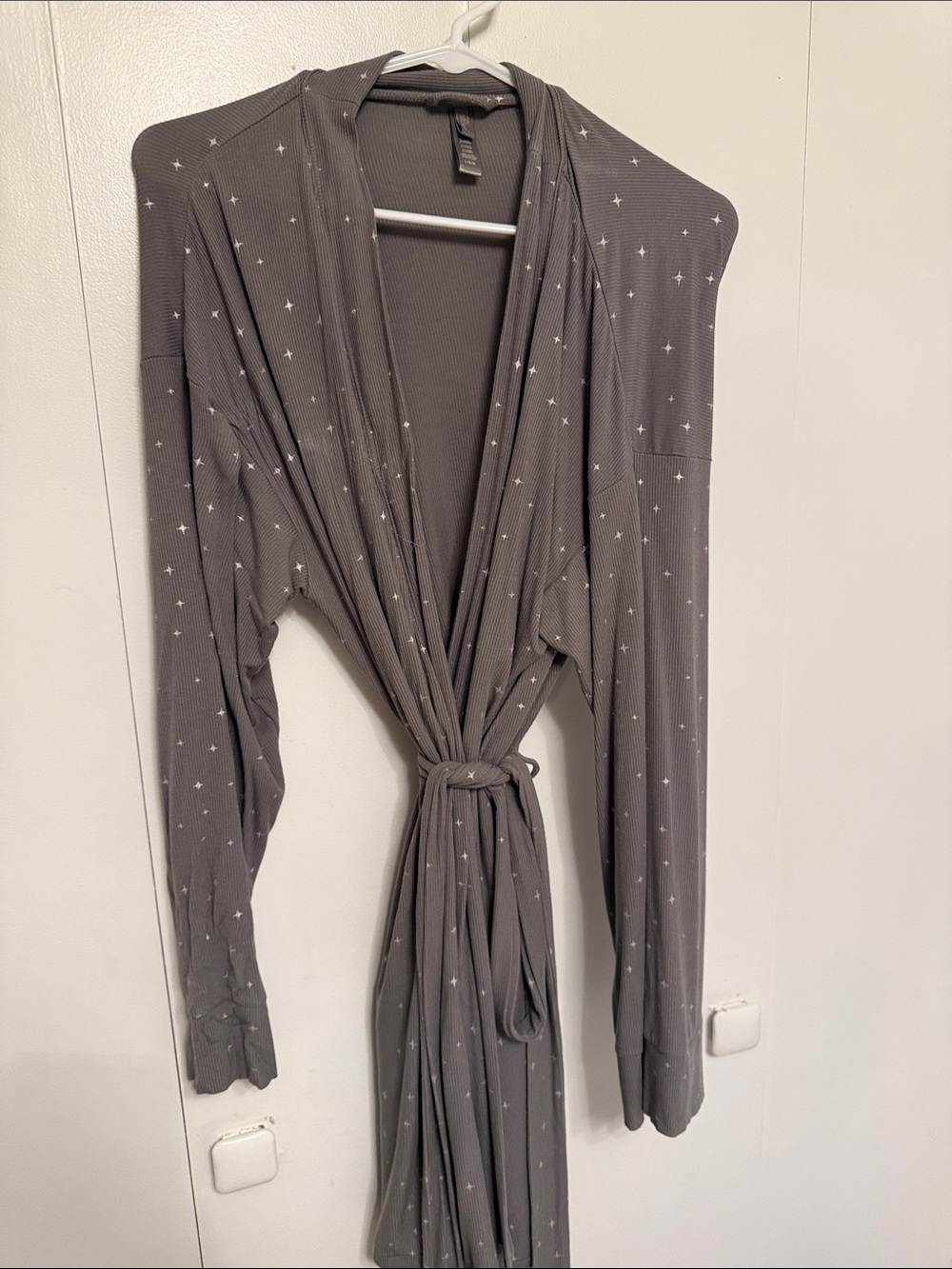 Skims Cozy Grey Star Print Women's Robe